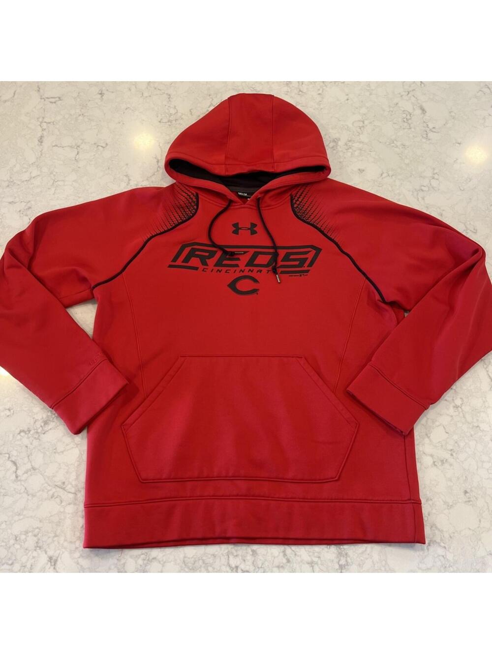 Under Armour UA Storm Red Cincinnati Reds Baseball Hoodie Sweatshirt Medium EUC